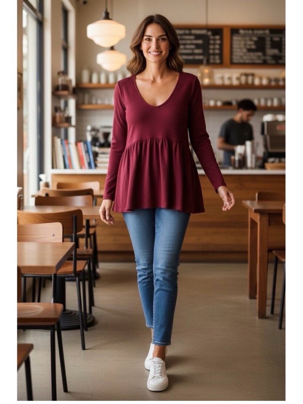 Matilda Jane Women’s Alisa Baby Doll Knit Top size L